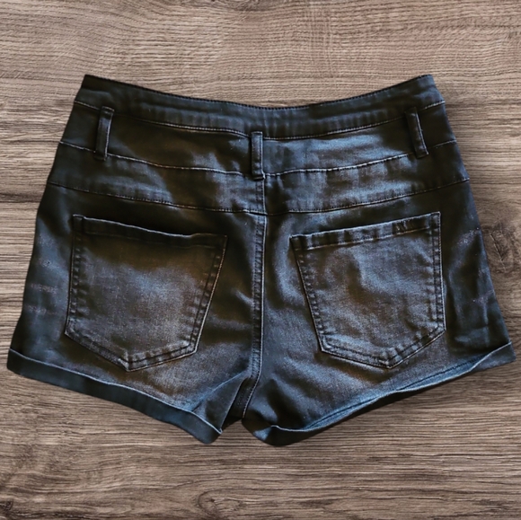 Refuge SZ 6 High Rise Black Stretchy Sailor Shorts - Picture 2 of 6